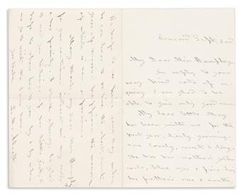 Alcott, Louisa May (1832-1888) Three Autograph Letters Signed to Ellen Humphreys.                                                                